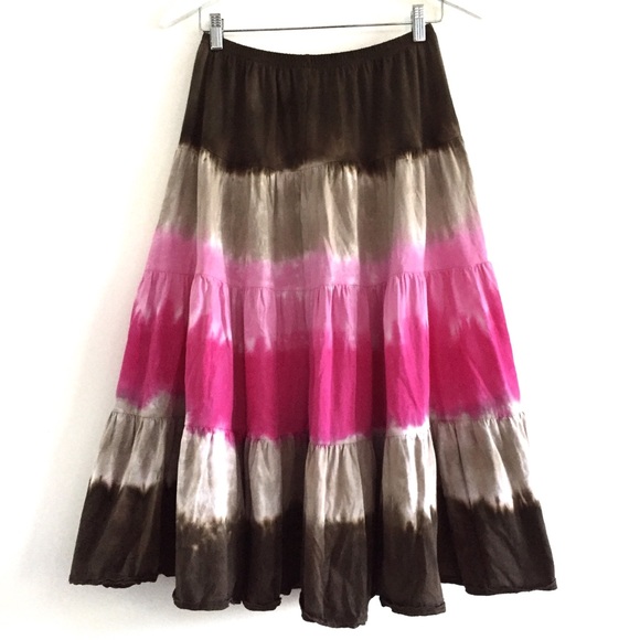 2DYE4 BOHO FULL MAXI HAND TIE DYE SKIRT - Picture 2 of 6